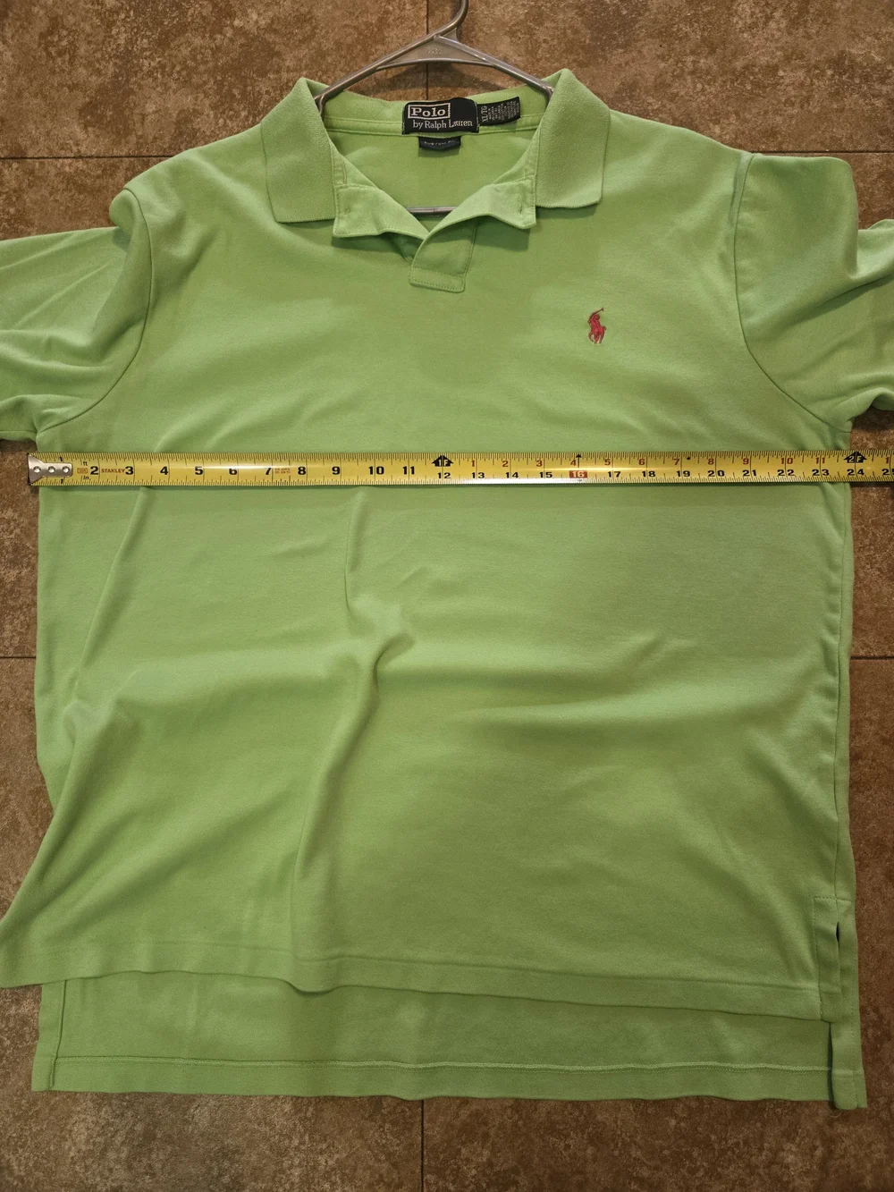 Polo by Ralph Lauren Men’s Lime Green Short Sleeve Polo with Red Pony